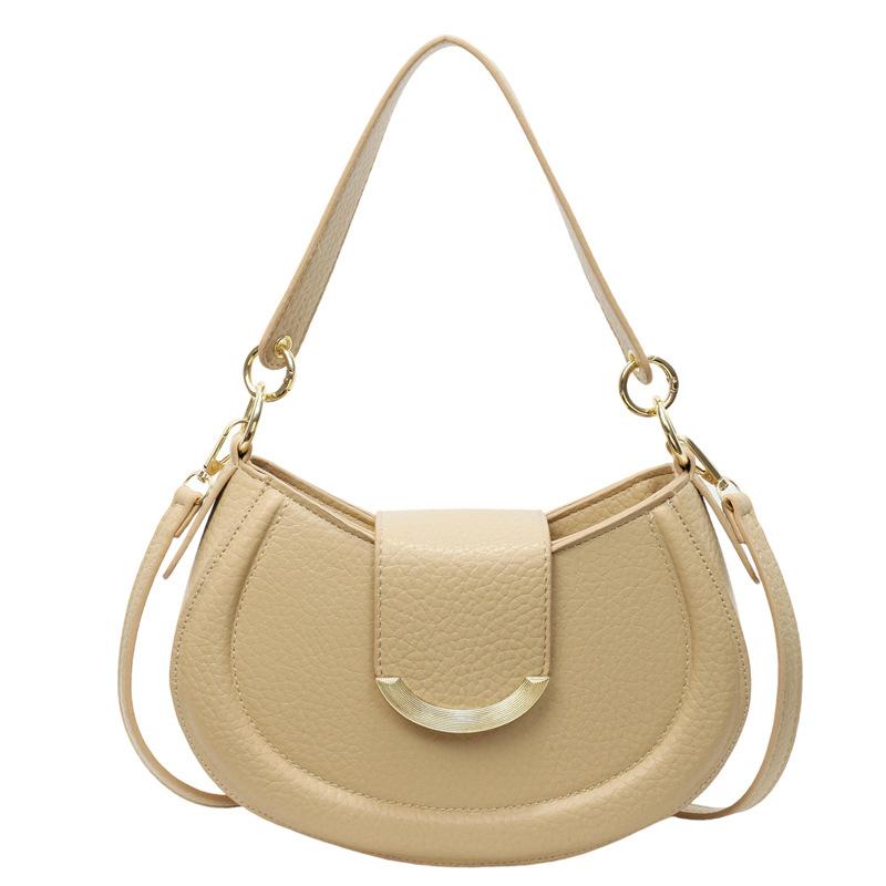 Новая высококлассная темпераментная сумка-седло с узором личи, женская нишевая повседневная универсальная модная сумка-мессенджер в зарубежном стиле