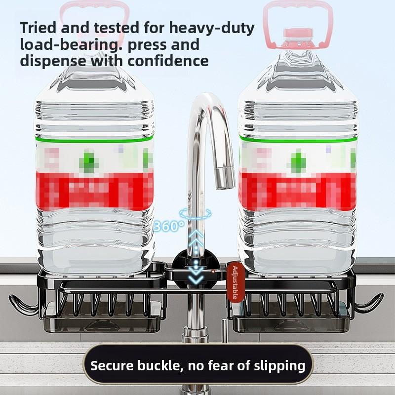Aluminum Kitchen Sink Water Drain Organizer With Removable Tray For Home Use