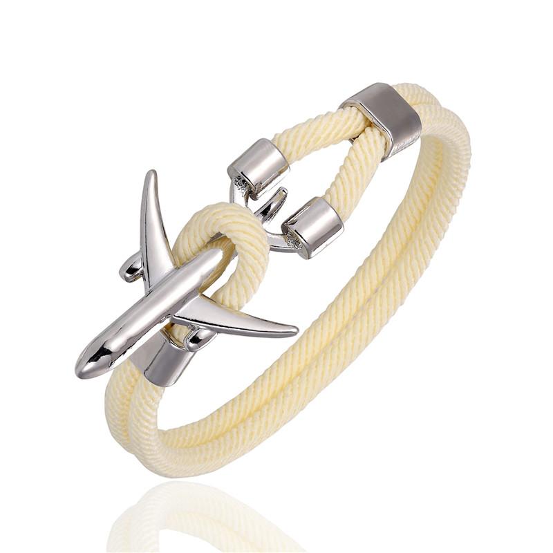 Airport Fashion Men Women Airplane Anchor Bracelets Charm Rope Chain Paracord aviation life Jewelry Pulseras hombres