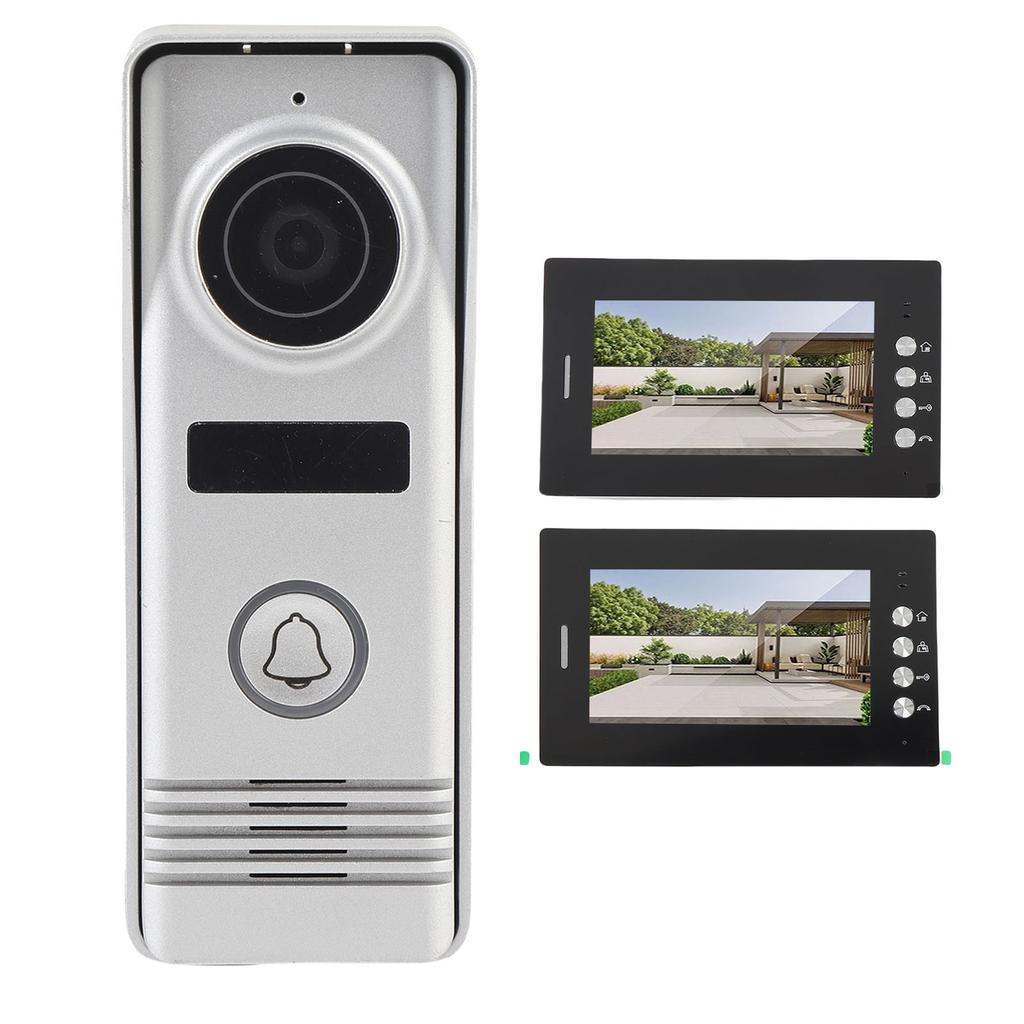 7 Inch 2 Units Video Door Entry System Dual Way 800x600 Pixels Video Intercom System for Home Villa House Apartment EU