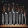 8Pcs Damascus Pattern Knife Sets Kitchen Knives Set Chef Knives Stuff Chopping Knife Fruit Cutter