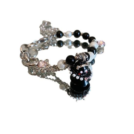 Женский браслет с подвеской в виде мультяшного привидения, искусственный жемчуг, подходящий по цвету, регулируемый, с удлиненной цепочкой, подарок на Хэллоуин, наручные украшения