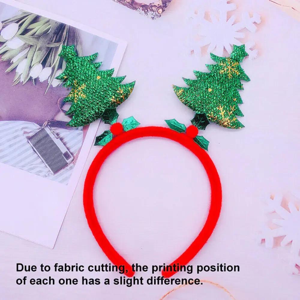 2024 New Year Christmas Hair Bands Cute Deer Horn Santa Claus Tree Headwear Hair Accessories For Xmas Gifts Party Supplies