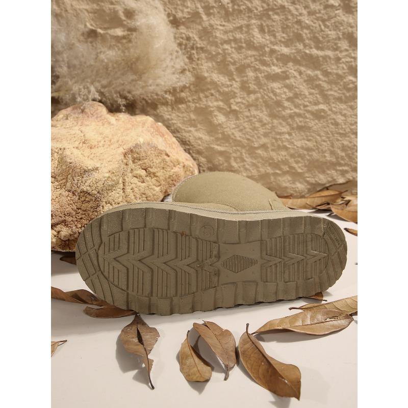 Женские короткие зимние ботинки на толстой подошве 2025 Осень/Зима Новое поступление Двусторонние Носимые Утепленная флисовая подкладка Теплые Слипоны Женские хлопковые ботинки