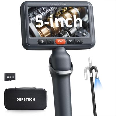 DEPSTECH Гибкая большая IPS 1080P двунаправленная эндоскопическая камера IP67 со светодиодами. Идеально подходит для автомобиля, машины и домашнего кейса для хранения. Кабель [Модель 2025]