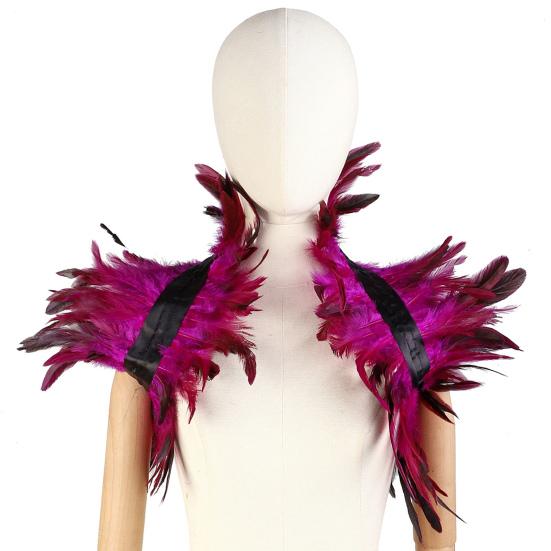 Gothic Feather Shrug Cape for Women Victorian Shoulder Wrap Shawl Collar for Halloween Cosplay Party Costume Accessories