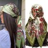 90*90cm Hijab Scarves Women Cashew Print Satin Female Luxury Brand Square Shawls Head Ladies Bandanna Foulard Muffler Girl