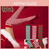 Long Striped Polyester-spandex Knee Socks For Xmas Cosplay