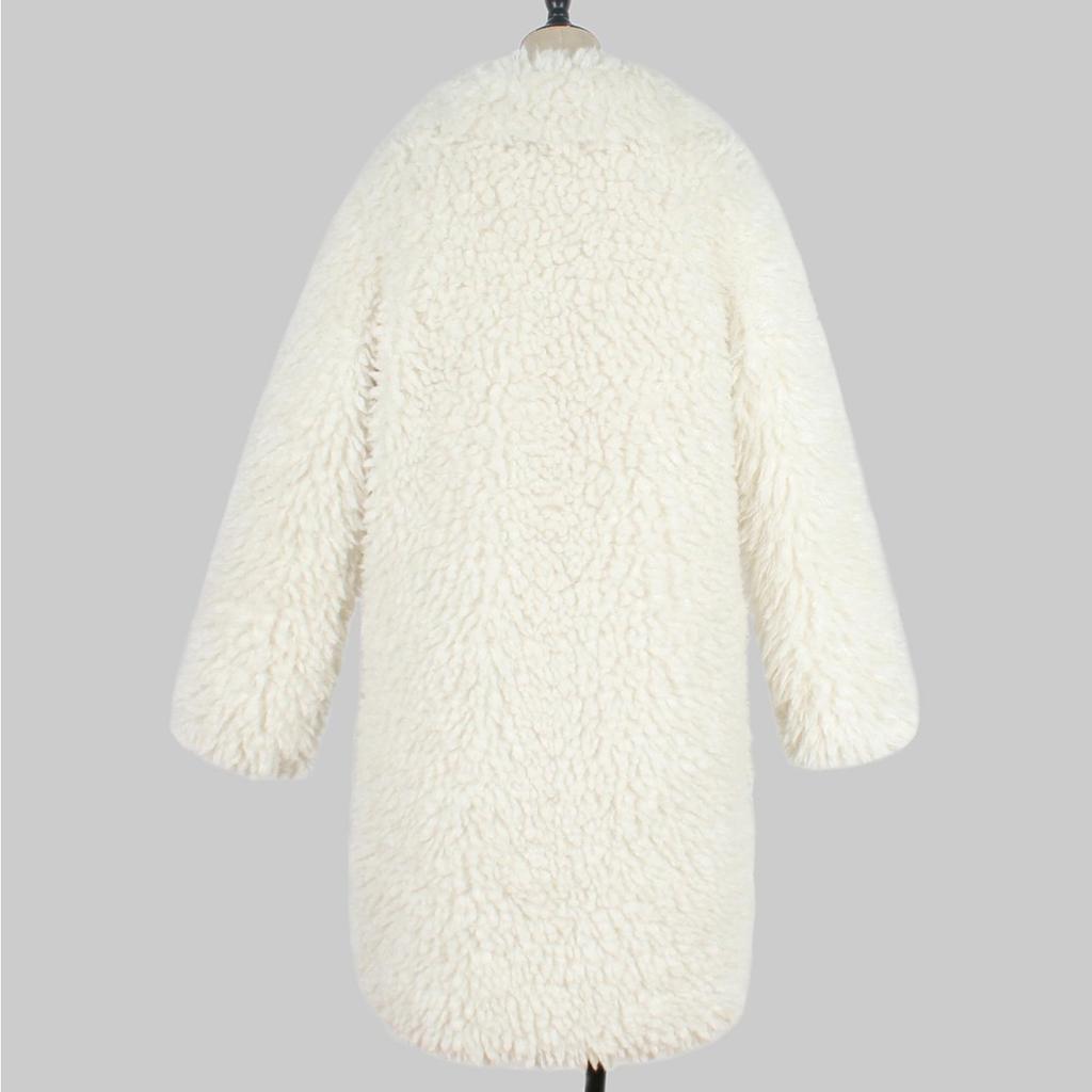 Factory Sell 2023 Spring Autumn Winter Long Faux Fur Coat Women Plush Jacket Ladies Wihite Fluffy Jacket Long Sleeve Fashion Outerwear