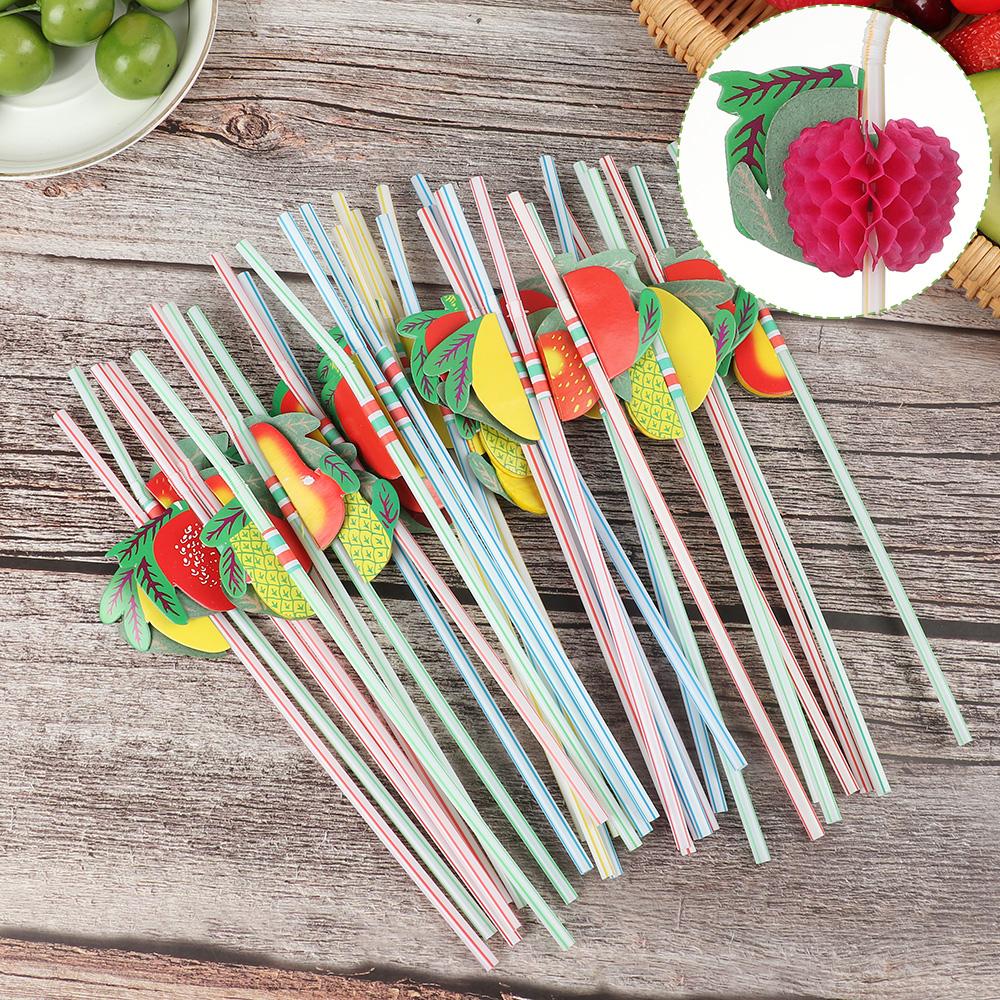 Disposable Fruit Cocktail Juice Umbrella Drinking Straw Party Tableware Bar Supplies Plastic Straws