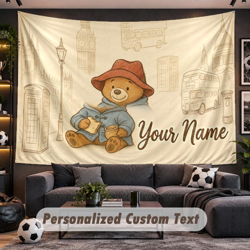Wall Hanging Tapestry Custom NamePaddington Pattern Personalized Printed Fabric Wall Decor