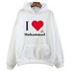 I Love Muhammad Hoodies Long Sleeve with Hooded Clothing Retro Harajuku Pullovers Women Fashion Sweatshirts