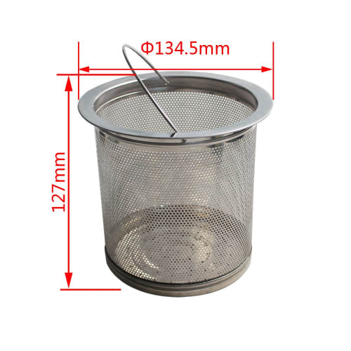 Talea Perforated Drain, 13.4cm Diameter x 12.7cm Height, Stainless Steel Drain Garbage Disposal, QS093C010
