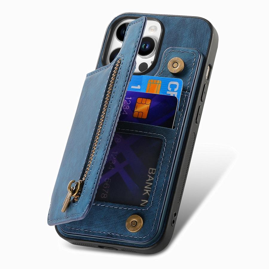 Чехол-кошелек на молнии с карманом для визитных карточек для iPhone, Samsung, Xiaomi, Google, кожаный чехол-книжка из искусственной кожи с отделениями для карт