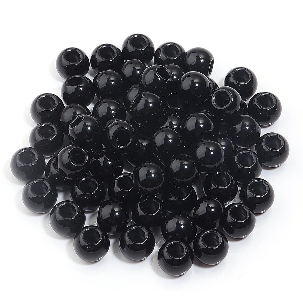 50pcs/lot 10 12 14mm Acrylic Big Hole Beads Multicolor Loose Spacer Round Beads For DIY Bracelet Earrings Jewelry Accessories