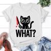 New Cat What Printed T Shirt Women Men Teens Fashion Hip Hop Harajuku Casual Short Sleeve Tops Tees