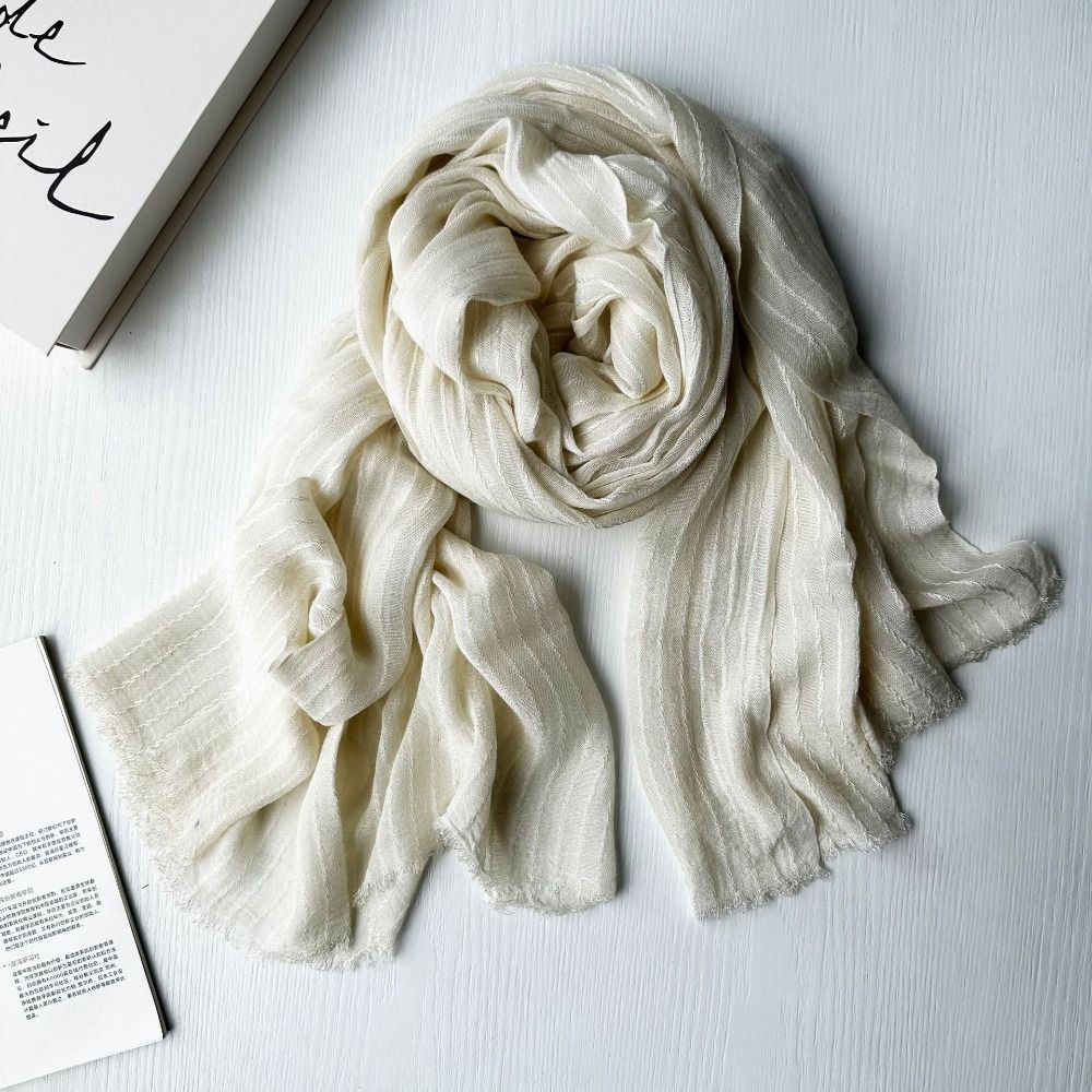 Vertical Striped Viscose Scarf Soft Shawl Wrap Retro Modal Scarf  All Season
