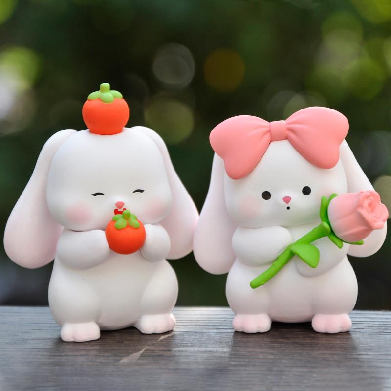 Adorable Rabbit Pvc Figurine For Desk Display Gift For Collectors