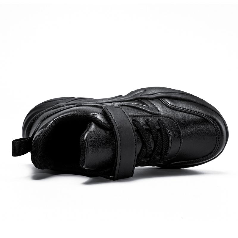 Черная детская спортивная обувь, легкие повседневные кроссовки на плоской подошве для детей, мальчиков, для бега на открытом воздухе, нескользящие детские теннисные кроссовки