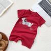 Комплект ромпера с короткими рукавами и футболки с мультяшным принтом для младенцев и малышей с модными детскими шортами - Летний тренд