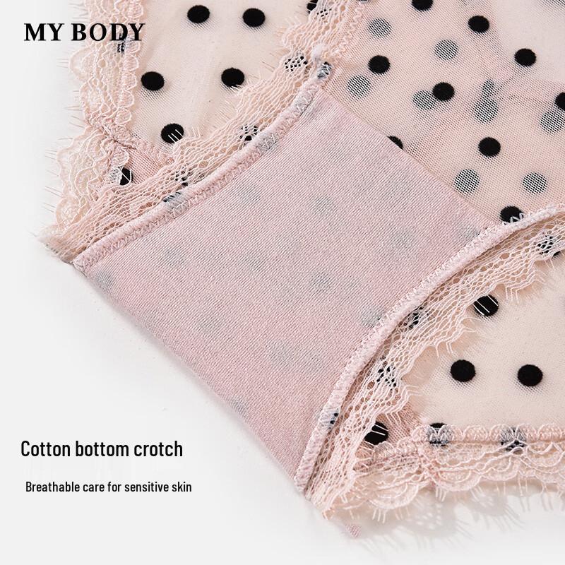 Женские сексуальные слипы Mybody в горошек с флоковым покрытием, с низкой посадкой