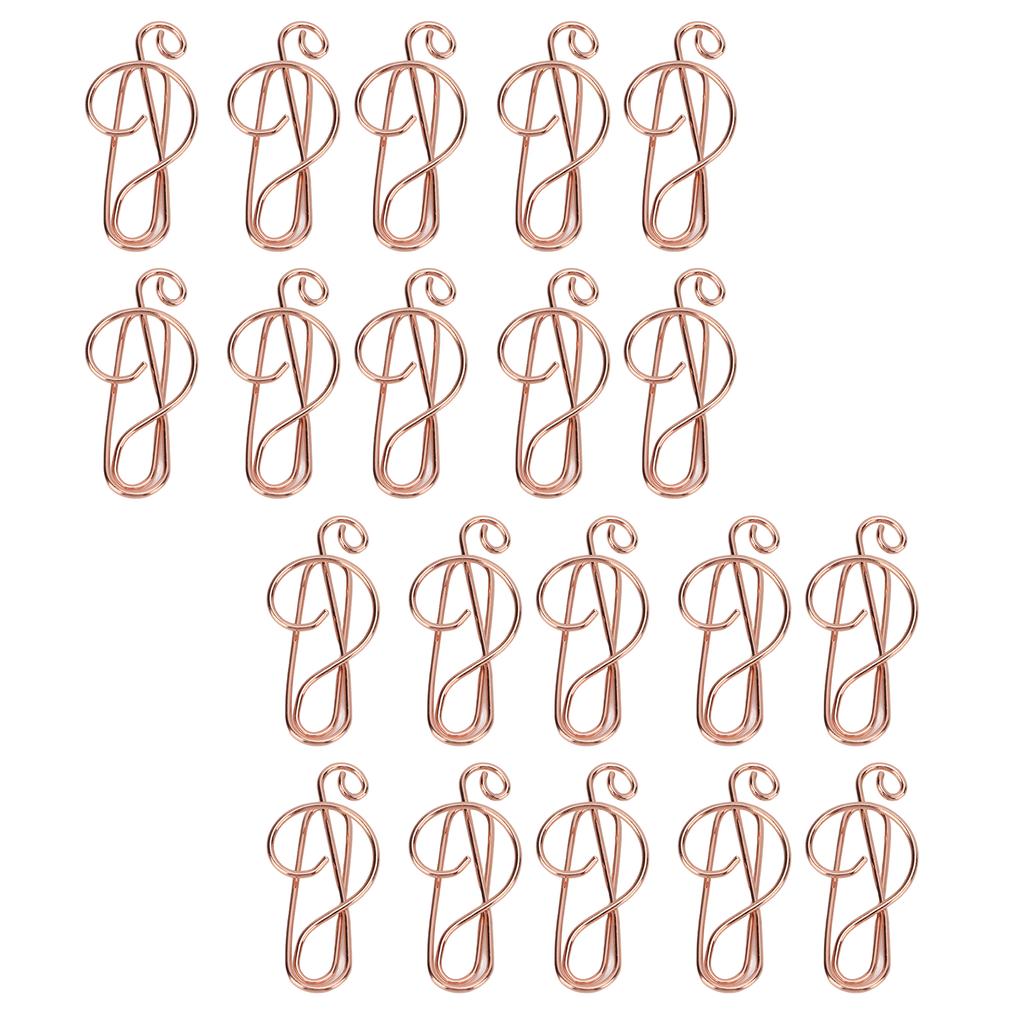 20 шт. Формованные скрепки для бумаги, золотые музыкальные знаки, эффективная фиксация, железный материал, офисные зажимы для