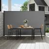 Retractable Side Awning, 79''x 118'' Outdoor Privacy Screen, 180g Polyester Water-proof Retractable Patio Screen, UV 30+ Room Divider Wind Screen for