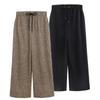 Утепленные шерстяные брюки широкого кроя больших размеров, весенне-осенняя новинка, полосатые, свободные брюки длиной до щиколотки прямого кроя