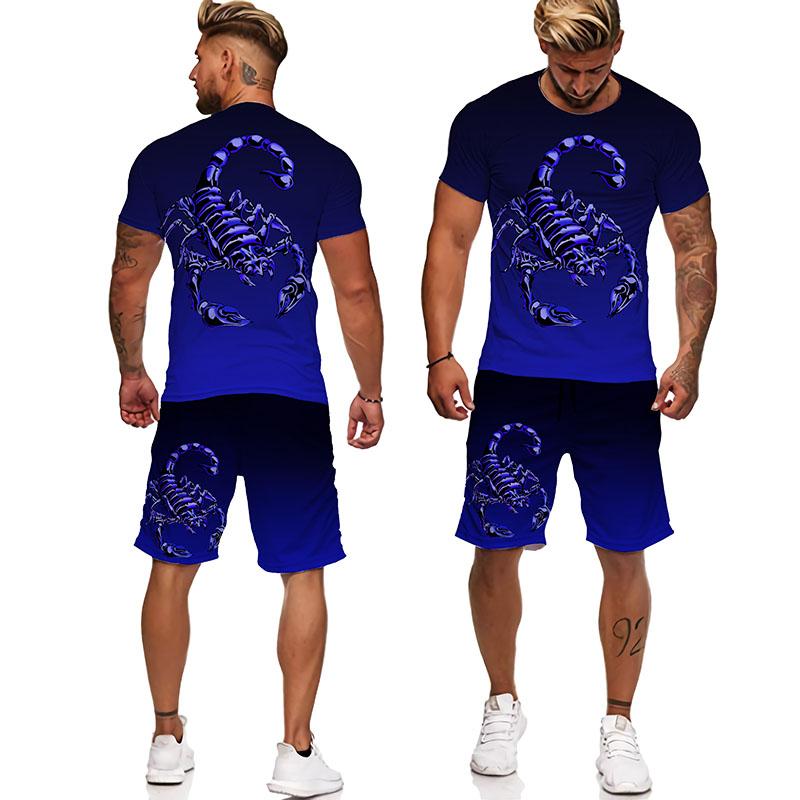 Мужская зеленая футболка со скорпионом, спортивный костюм/брюки с 3D принтом, топ с графическим рисунком яда, уличный топ с графическим принтом, мужской/женский летний мужской костюм в стиле хип-хоп