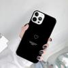 Черный Простой Рисунок Сердце Черный Чехол Для Телефона Для iPhone 17 Air 15 Pro MAX 16 Plus 14 12 11 13 coque