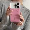 Милый однотонный розовый магнитный чехол для телефона для iPhone 13 14 15 16 17 Pro Max Для MagSafe Беспроводная зарядка Защитный чехол для девушек