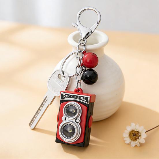 Брелок Легкий Портативный Светодиодный Звуковой Световой Дизайн Ретро Форма Камеры Брелок Сумка Рюкзак Брелок Подвеска Аксессуар