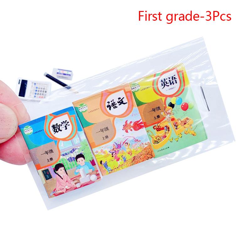 3шт 1:12 Миниатюрная книга для кукольного домика Учебники для всех классов Математика Английский Книги Модель Класс Декор Аксессуары для кукольного домика