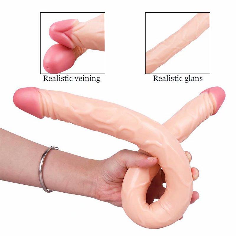 Huge Dildo 21/43/56cm Super Realistic Soft Penis Double Heads Sex Toys for Women Men