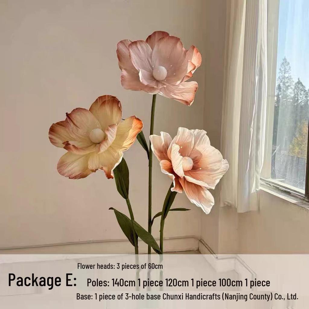 Giant Coffee-Colored Autumn Paper Poppy Flowers for Wedding and Window Displays