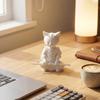 Статуэтка Воинственный Кот 3D-печатная Скульптура Кота-Самурая Причудливое Настольное Животное Украшение для Гостиной Стола Полки Подарок для Любителей Кошек Коллекционеров