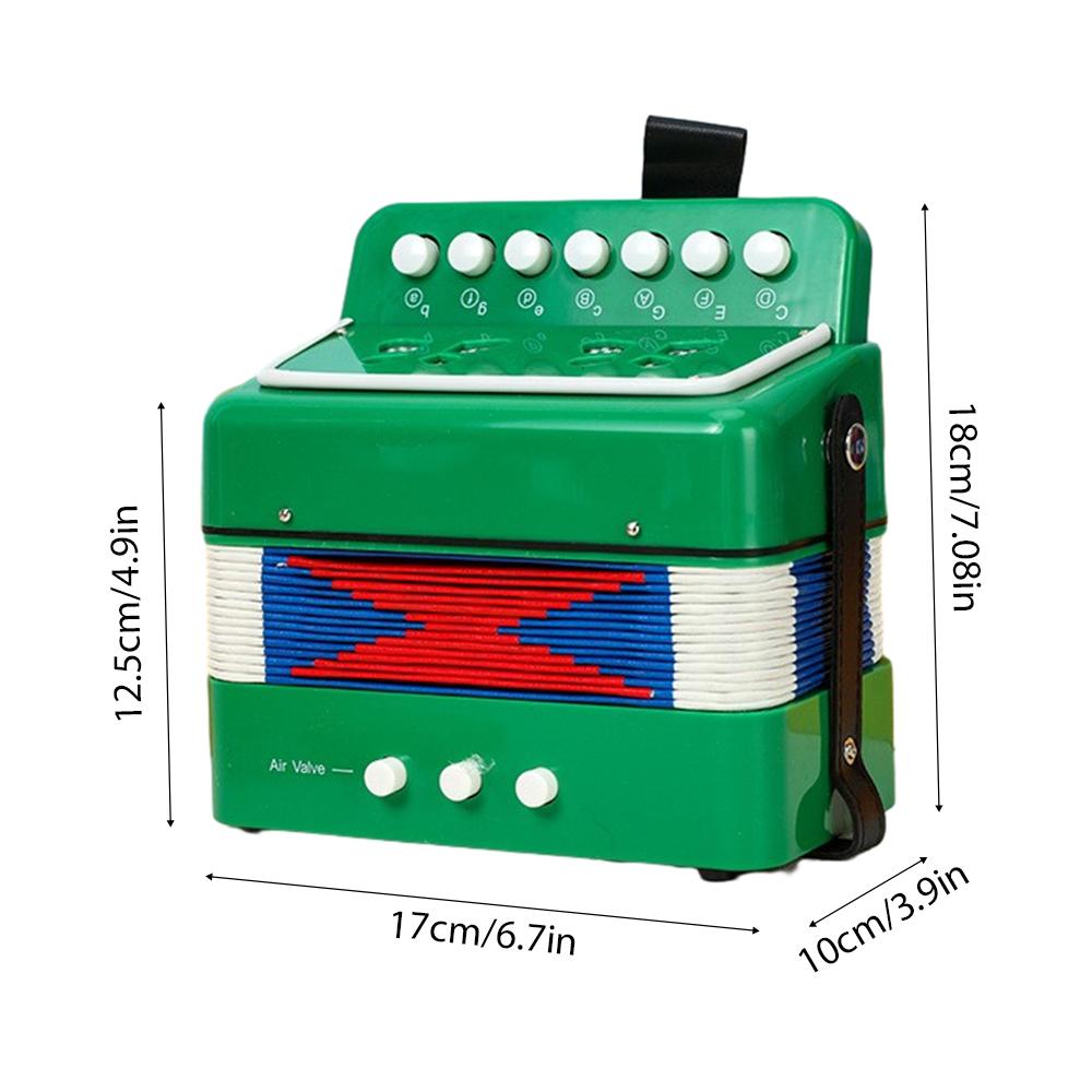 Мини 7-кнопочный 2-басовый аккордеон из АБС-пластика, музыкальный инструмент для начинающих, рождественский подарок, легкий кнопочный аккордеон