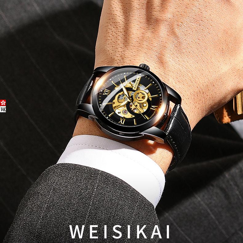 WEISIKAI 6018E Мужские часы Новые роскошные мужские часы высшего бренда с коробкой Водонепроницаемые светящиеся автоматические мужские механические часы