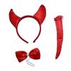 Милый ободок с головой животного, ошейник, бант, хвост, костюм для вечеринки, украшение на Хэллоуин