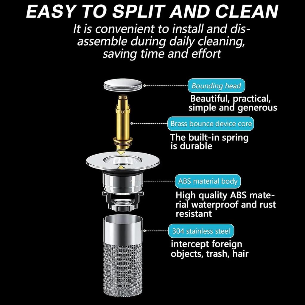 Сливной фильтр для пола из нержавеющей стали, пробка для умывальника, анти-запах, всплывающее отверстие, пробка для раковины, ловушка для волос, сито для раковины для душа