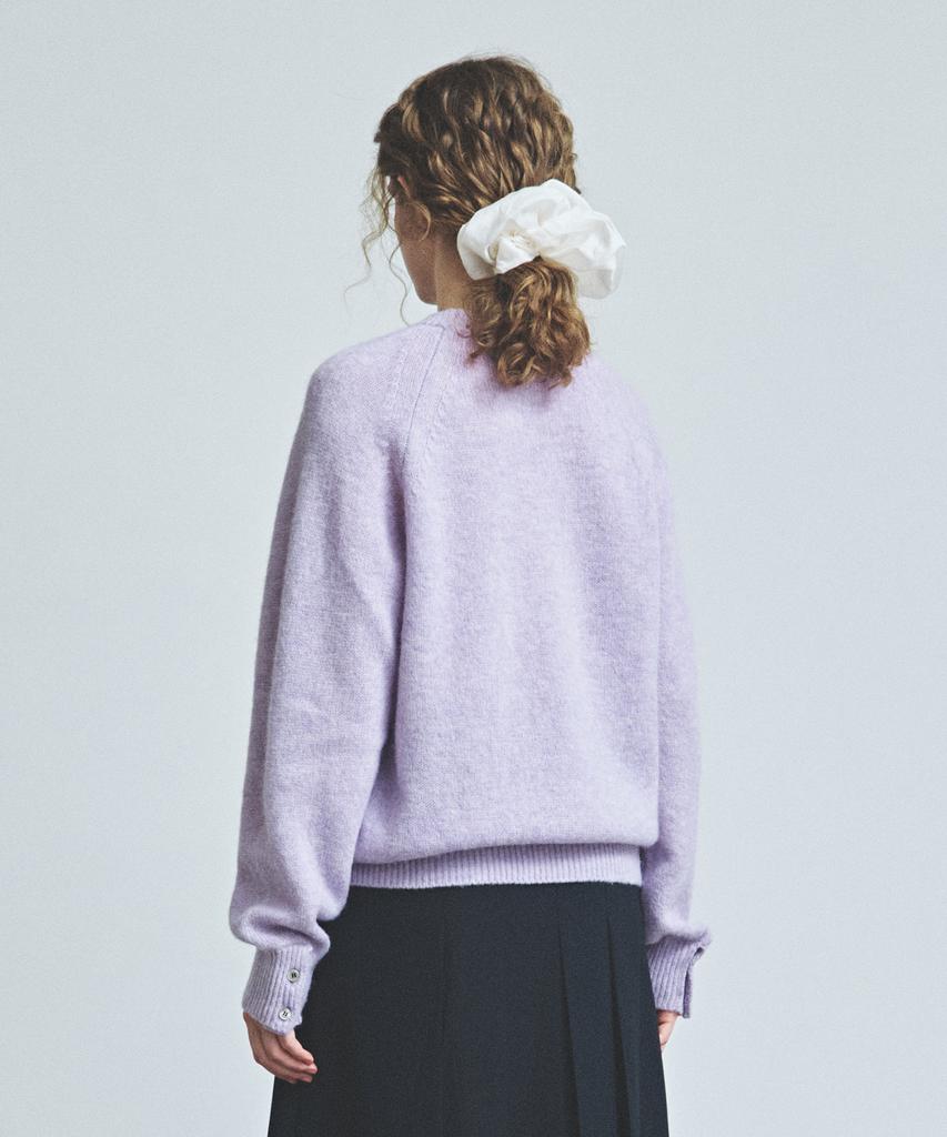 KNITTED Shaggy Dog 100% Wool Round Knit Lavender