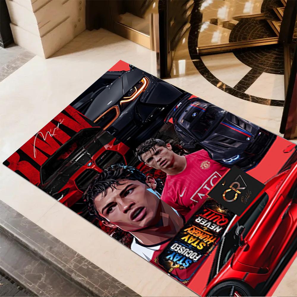 Ronaldo Juventus Action Floor Mat Design for Playrooms Living Rooms Entryway Study room Anti-slip Rug Decorate Offices Wedding Party Gift