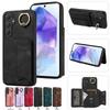 For Samsung Galaxy A55 (5G) Ring Bracket Card Holder Slots Cover Phone Case