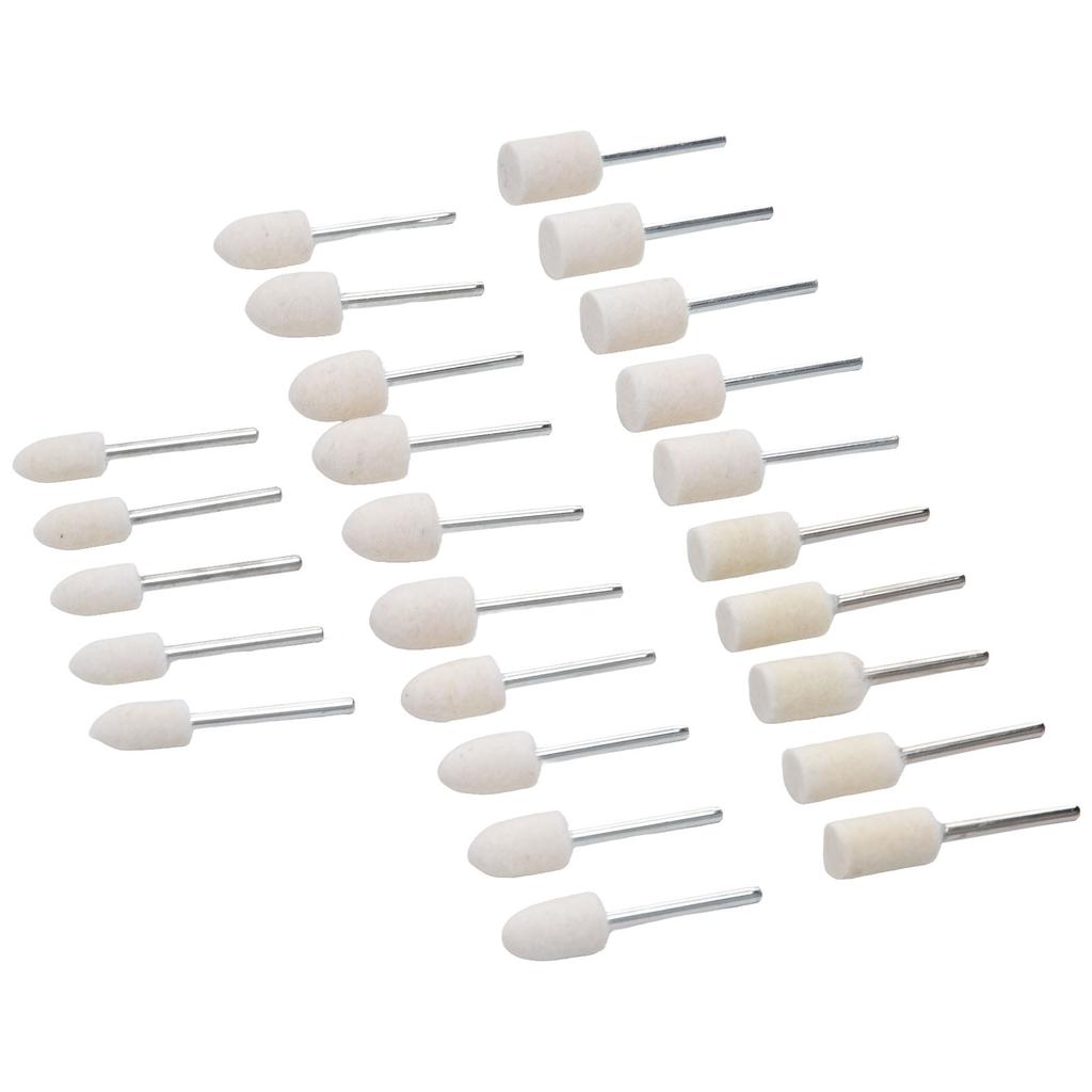 25Pcs Felt Polishing Wheel Wool Buffing Grinding Bits Grinder Head Rotary Tool Drill Attachment
