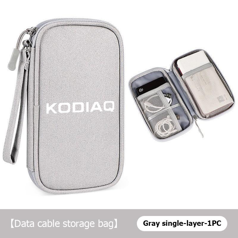 rjhwp8 Car Styling Digital Storage Bag Oxford Cloth Cable Tools Travel Purse For Skoda Kodiaq Fabia Kamiq Karoq Octavia 2 3 Rapid Scala