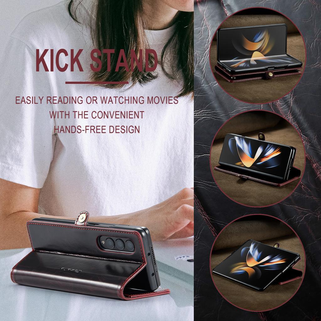 Полная защита, кожаный чехол-сумка для телефона с слотом для карт памяти для Samsung Galaxy Z Fold 4 5g Fold4 Fold 3 Fold3 Zfold4, противоударный чехол