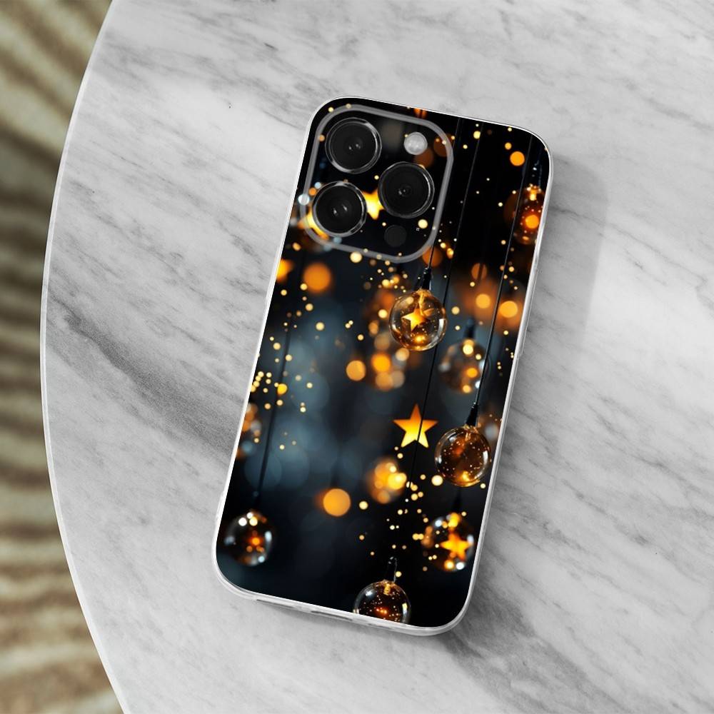 Christmas Art Decorations For iPhone 16,13,12,11,17,14,15,Pro,Max,Plus,X,XS,XR,SE,Mini Transparent Soft silicone Case