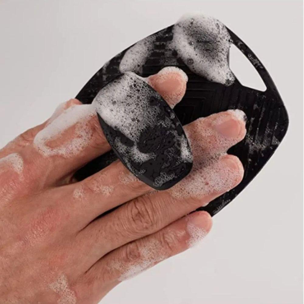 1Pcs Soft Silicone Exfoliating Brush Black Grey Body Cleansing Scrubber  Bath Supplies