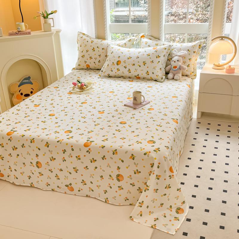 100% Cotton Flat Sheet Floral Style Bedsheet Skin-friendly Bed Linen Sabanas Para Cama Home Bed Flat Sheets (No Pillowcase)