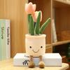 New 35 /25cm Lifelike Tulip Plush Toys Stuffed Soft Plants Bookshelf Decor Doll Creative Potted Flowers Pillow For Girls Gift